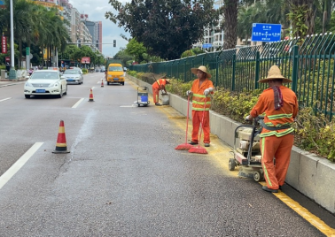 清远市清新区市政路热熔标线旧线复线工程